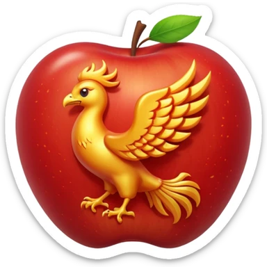mythological phoenix emoji style apple sticker