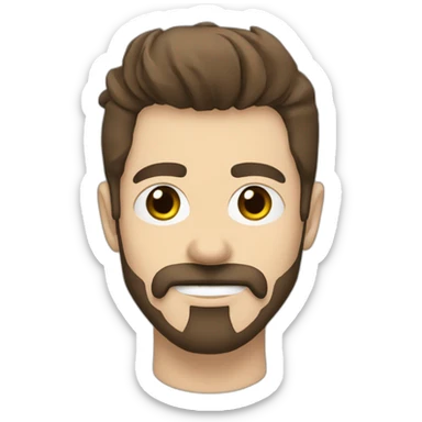 goatee beard, metalhead,short brown hair sticker