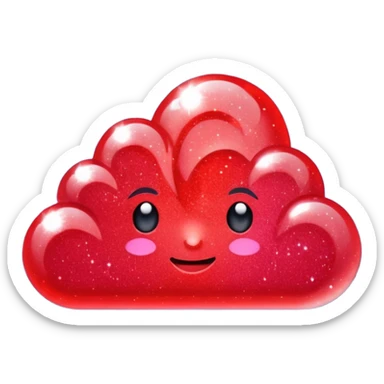 red glitter sky sticker