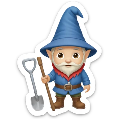 gnome with shovel sticker