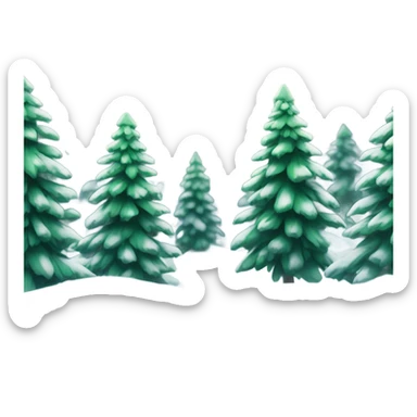 Snowflakes and trees sticker