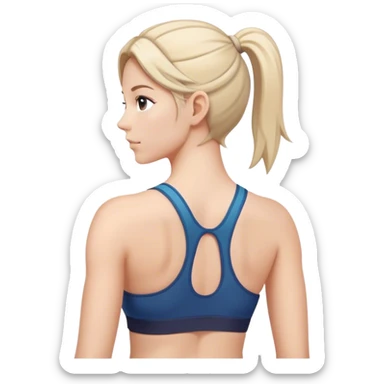 full upper body female back with sports bra sticker