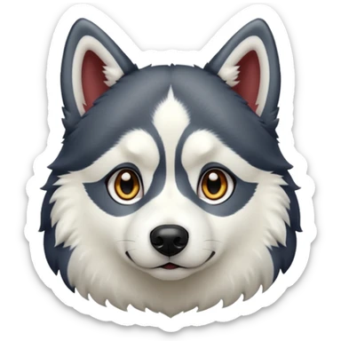 Black and white husky sticker