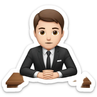 Business man sitting at a desk sticker