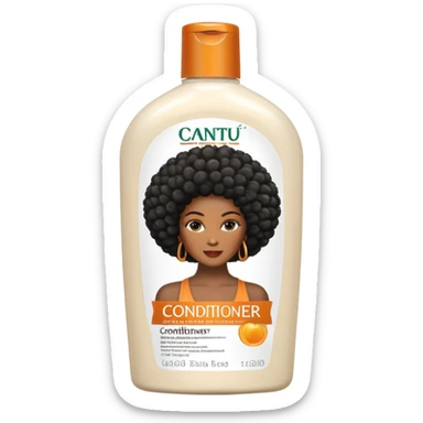 Bottle of Cantu  Conditioner. The label on the bottle should have a picture of a black woman with afro.  sticker