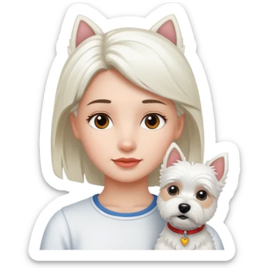 Westie with girl sticker
