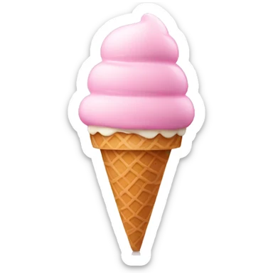 pink ice cream in a cone sticker