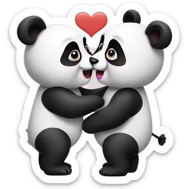 Panda kisses  sticker