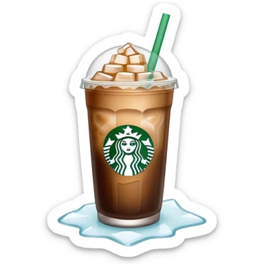 Starbuck ice coffee with ice cubes sticker