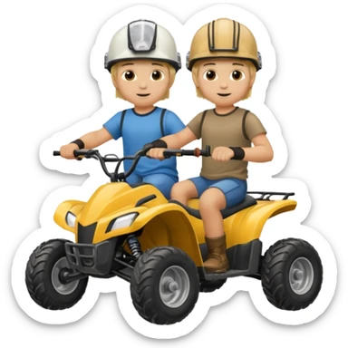 Can you make 2 blonde boys kids riding four wheelers sticker