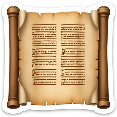 the Torah, open scroll with visible Hebrew letters, classic, minimal, suitable for emoji or icon sticker