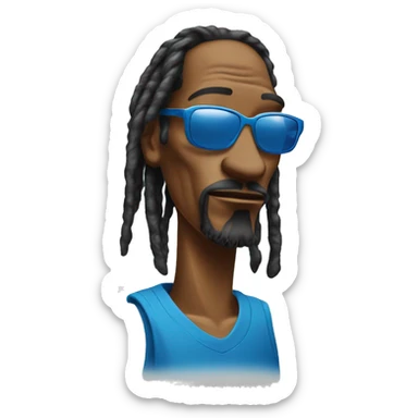 Snoop dogg in blue and sunglasses with dreads  sticker