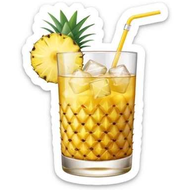 yellow pineapple refresher cocktail sticker
