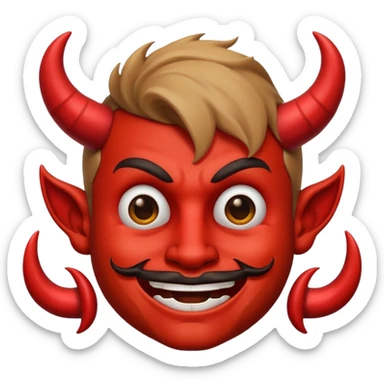 Emoji de bandido con diablito  sticker