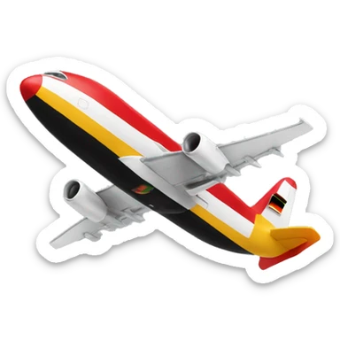 A plane in the colors of the German flag sticker