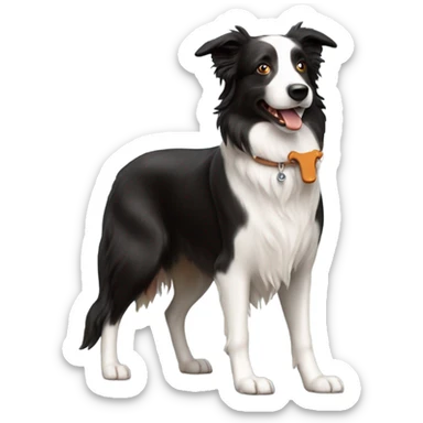 Border collie with Texas longhorns  sticker