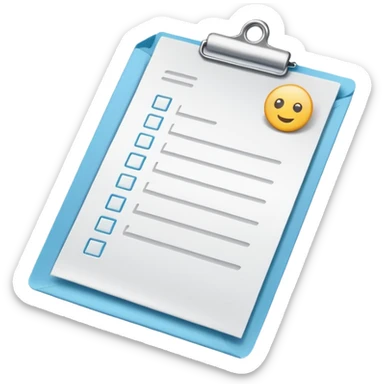 a paper with a checklist in an envelope sticker