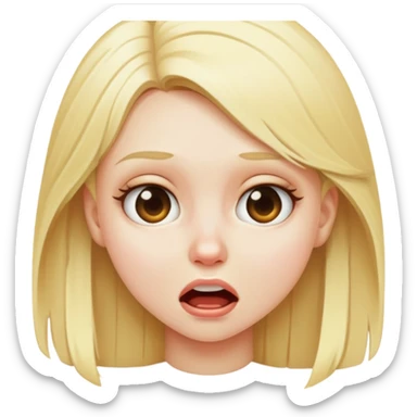 blonde girl barfing sticker