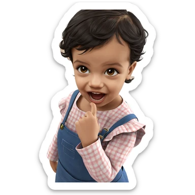 girl in apron looking sticker