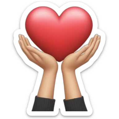 Heart making in hands sticker
