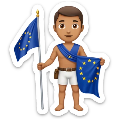 european union enthusiast with flag man sticker