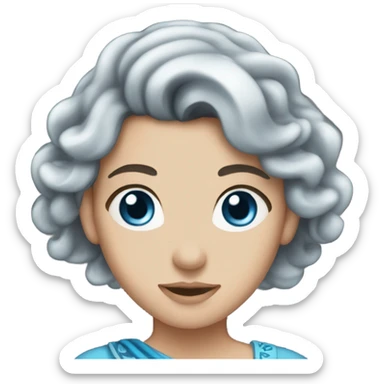 Dark hair, blue eye, Caucasian princess sticker