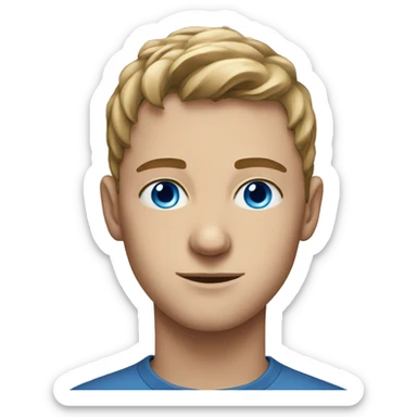 portrait of a young Man with blue eyes sticker