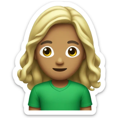 Squid game player in Long hair and green t shirt sticker