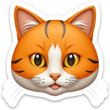 Elinde bicak olan caliko cinsi bir kedi sticker