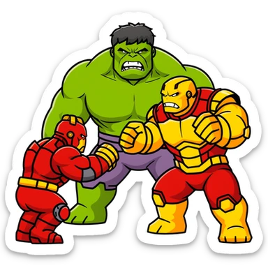Hulk vs hulkbuster sticker