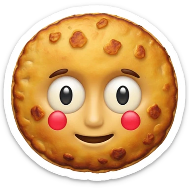 emoji of a Swiss rösti, round, golden and crispy sticker