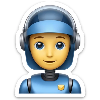 copilot AI assistant emoji can make each expression can be animated face is mostly a bluish color subtle resemblance to a robot to tie in the AI visual. approachable professional smart resourceful good at coding research chatting advising and many other things sticker