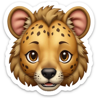 The hyena is something between a lion and a dog. A very subtle distinction.  sticker