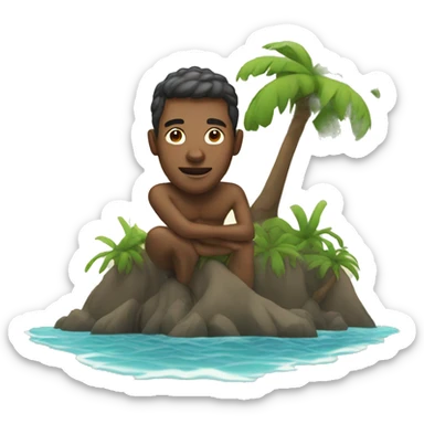 Man on a island  sticker