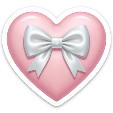 Light pink heart with a bow  sticker