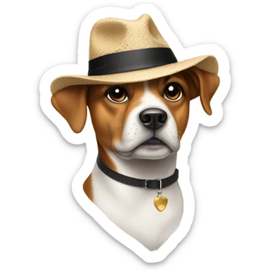 Dog in hat  sticker
