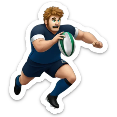 A rugby playing scotsman sticker