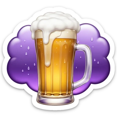 beer white and purple sticker