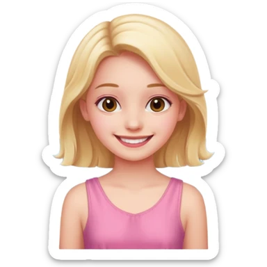 GIRL IN pink on the beach sticker