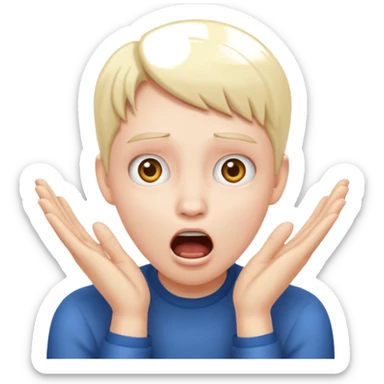 Shocked hands on face sticker