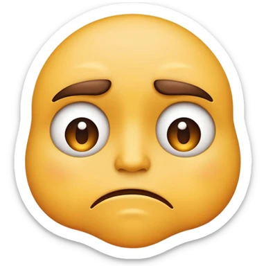 realistic sad face emoji with a green background, frowning mouth, natural skin texture sticker