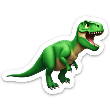 T-rex climbing on the wall of the Olympic games sticker