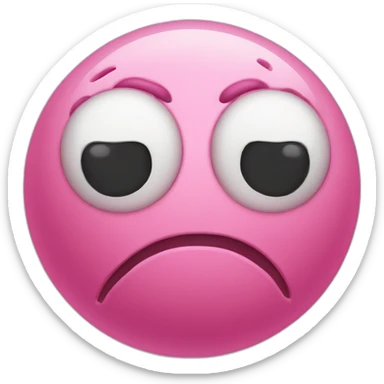 two conjoined pink spheres with a few stray hairs sticker