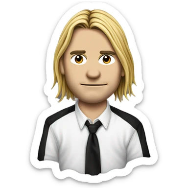 Kurt Cobain nirvana T-shirt lapels designed by Wednesday Addams  sticker