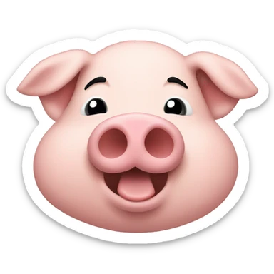Pig kissing sticker