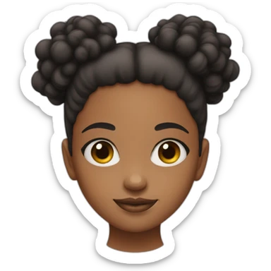 girl with 2 afro puffs ill sticker