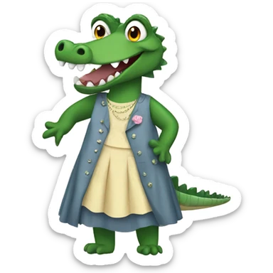 Crocodile in a dress sticker