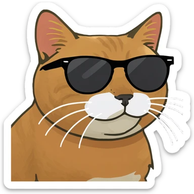 Cat with sunglasses sticker