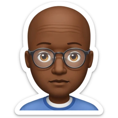 Balding black man with glasses sticker