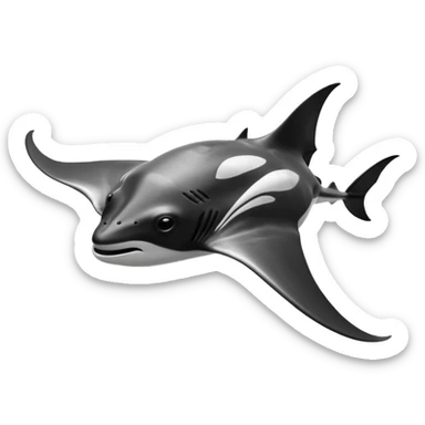 manta ray swimming sticker